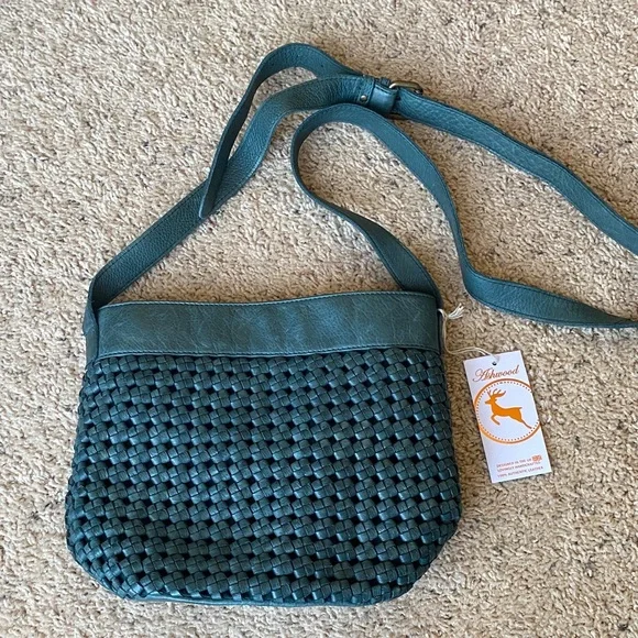 Ashwood teal woven leather satchel - Picture 1 of 8